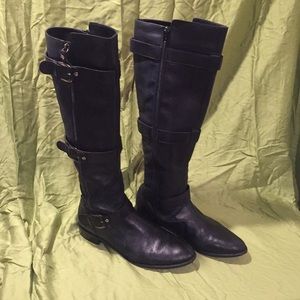 Stuart Weitzman Black Leather Knee High Boot